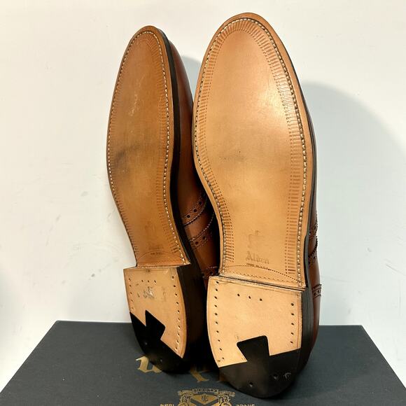 NIB RARE Alden 966 Short Wing Blucher Burnished Tan Calf Derby Made in USA 9 D main image 4